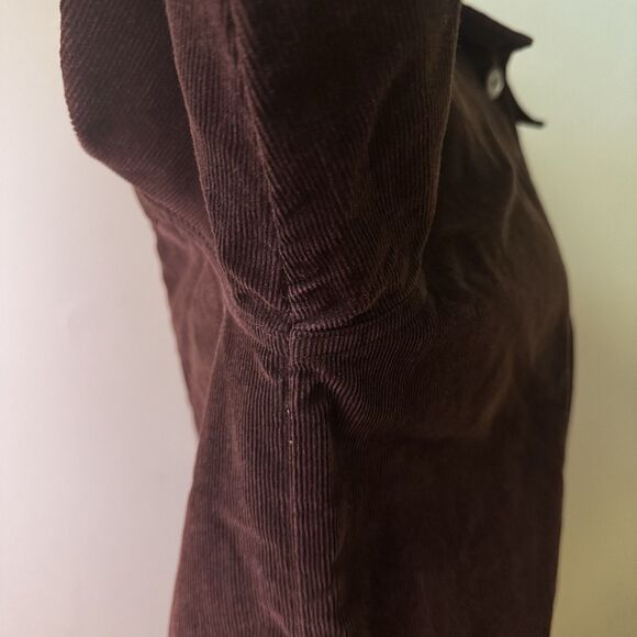 Appleseeds Women’s VTG Corduroy Shirt Petite Dark Academia Preppy Brown 12P - Picture 11 of 16